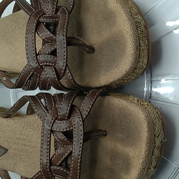 Vintage 1990s Y2K Mudd square toe chunky mule wedges 9M - Picture 8 of 9